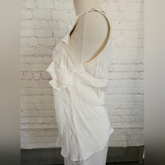 Hannah Jo Silk Top w/ Removable Intricate Bib Necklace | Cream | Small | EUC - Picture 4 of 10